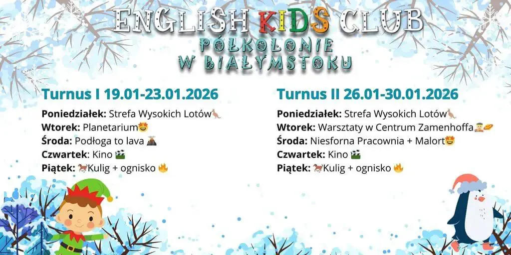Półkolonie Zimowe 2026 w Białymstoku - Zapisy