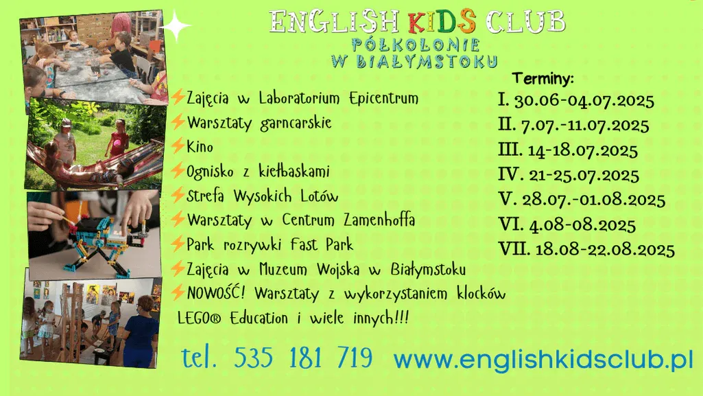 Zapisy Na Półkolonie Letnie 2025 - Język Angielski Dla Dzieci Białystok