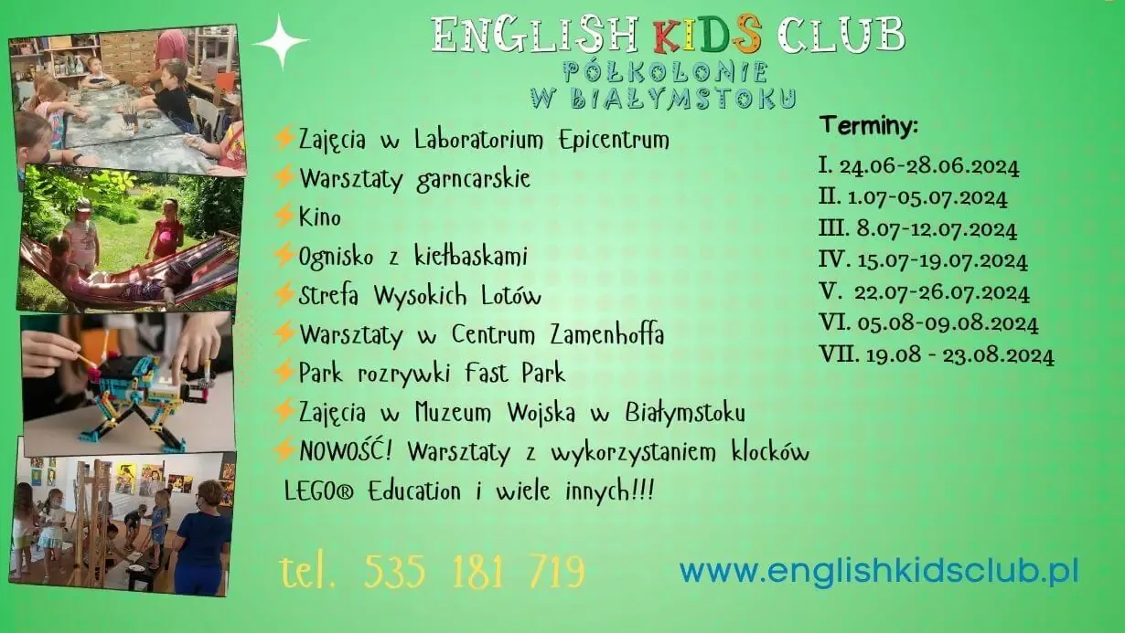 Zapisy Półkolonie Letnie 2024 - Język Angielski Dla Dzieci Białystok